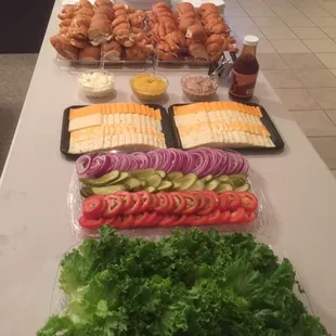Sandwich set up for catering