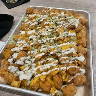 Buffalo chicken tater tots- appetizer
