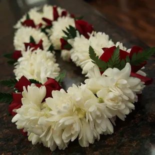 Double Tuberose with Red Rose Petals