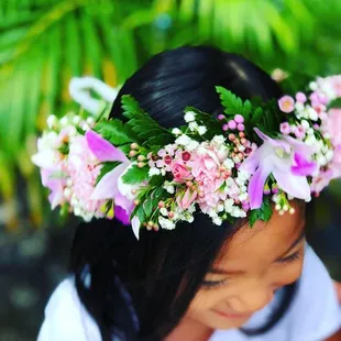 There is nothing sweeter than the sound of a child's laughter. Lay-Lay giggled when we placed this flower crown on her head.