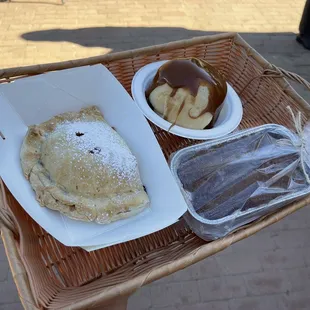 a basket of pastries