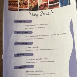 Daily specials