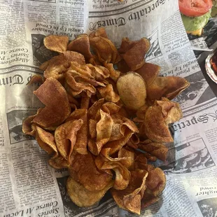 Delicious burger &amp; heavenly kettle chips!!