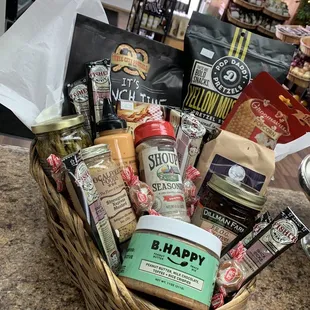 Custom prepared gift basket.