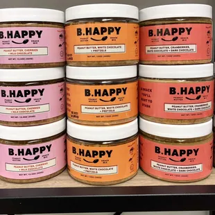 I like the new packaging for B. Happy peanut butter. Make sure you stir it up before you eat it.
