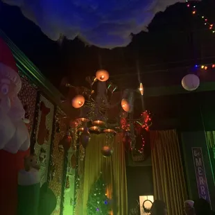 a room decorated for christmas