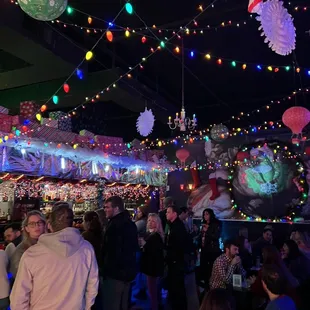 a crowd of people at a fair