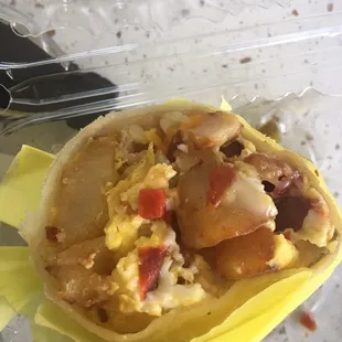 Breakfast burrito,  high quality ingredients