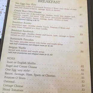 the menu