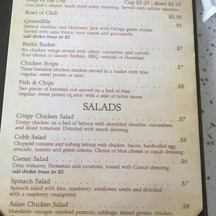 the menu