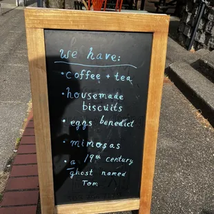 Outside menu