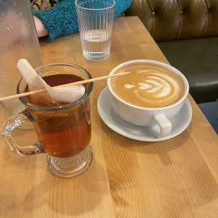 Chai and a latte