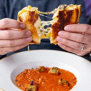 Truffle Grilled Cheese and Tomato Soup