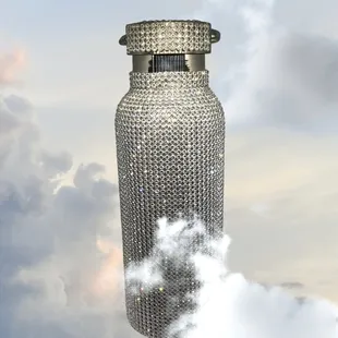 Silver Bling thermos with carrying strap