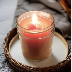 Handmade candle made with soy wax