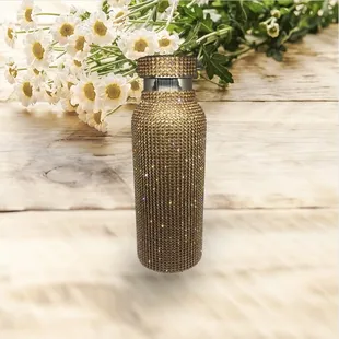 Gold Bling thermos with carrying strap