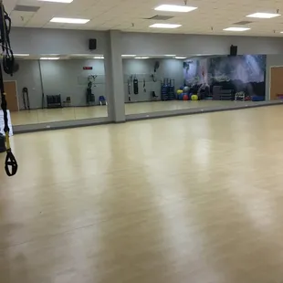 Aerobic room with mats, TRX, bosu balls, etc. And where classes are held.