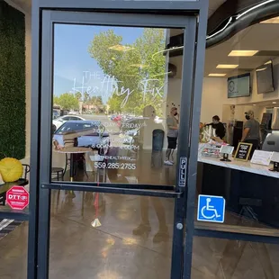 the front door of a restaurant