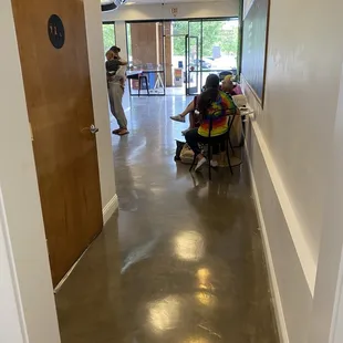 View from back area to front