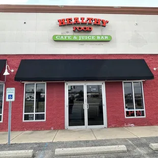 the front of the restaurant