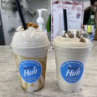 Caramel cookie &amp; banana caramel with peanut butter cups