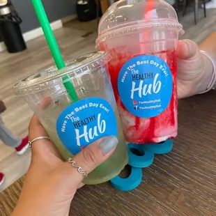 Blue raspberry tea and cheesecake smoothie