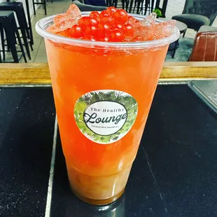 a cup of orange juice