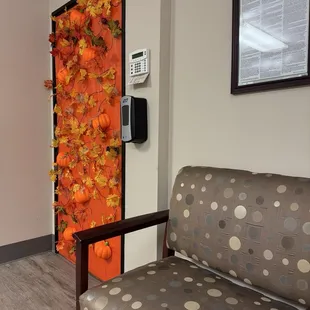Halloween decorations in waiting room