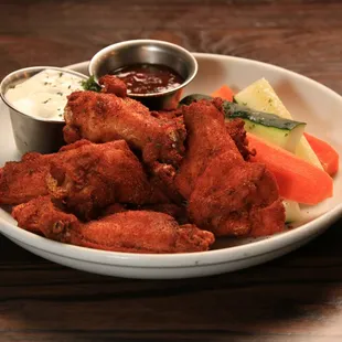 Dry rub chicken wings.