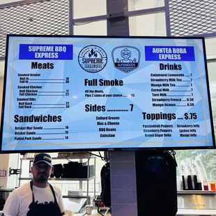 Menus for Supreme BBQ Express and Auntea Boba Express @ The Heights Food Hall