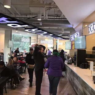 people eating and drinking