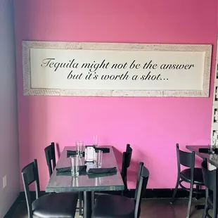 Part of the dining area inside of Urbano (a Mexican restaurant) @ The Heights Food Hall