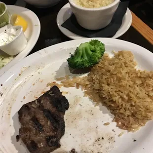 Steak tips and Baked Sea Scallops &amp; Tips Combo Dinner