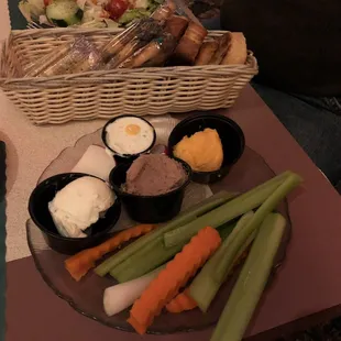 Relish tray &amp; cracker basket