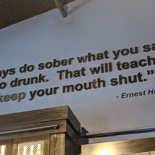 a quote on the wall