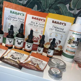 Bailey's pet CBD products are perfect for your furry friends hips, joints and anxiety.