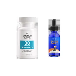 Puffin Hemp Daily Liposomal CBD and Ananda Hemp CBD softgels combo deal!