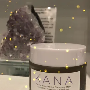 KANA Purple Rice Hemp sleeping mask.  https://thehemphaus.com/product-category/kana-skincare/