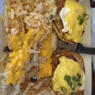 Traditional eggs, Benedict with hashbrowns. My wife gave it two thumbs up!
