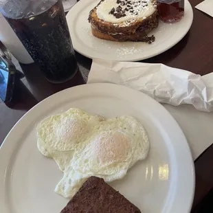 The Stuffed French Toast breakfast platter.