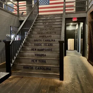 a staircase leading to the upper level of a building