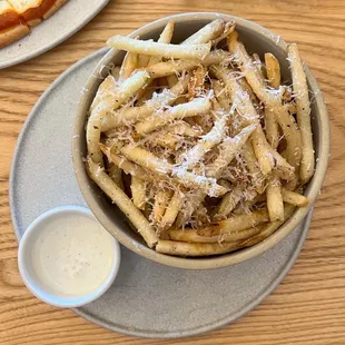 French Fries with truffle oil and Parmesan cheese