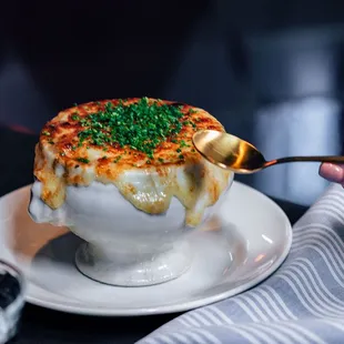 Classic French Onion Soup (croutons, melted gruyere)