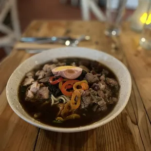 The Whole Beast. They're wonderful smokey take on ramen.