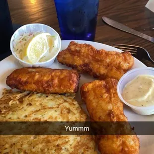Friday fish with potato pancakes.