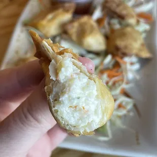 Inside crab rangoon