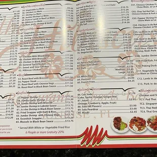 The menu