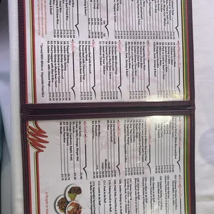 a menu for a chinese restaurant