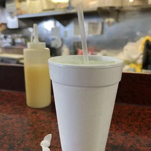 Ice water and lemon juice