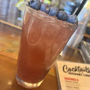 Blueberry bourbon smash